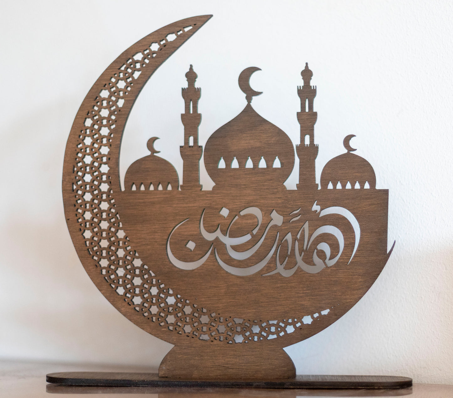 Prachtige Houten Ramadan en Maan Decoratie