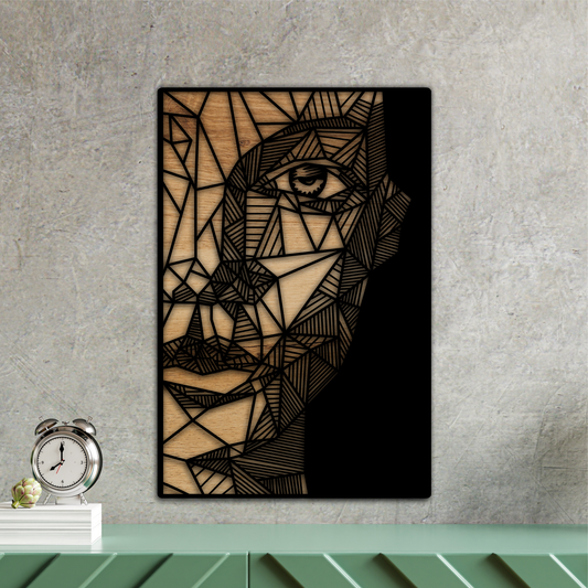 Vrouwelijk gezicht Muur Decor 50 x 70 cm