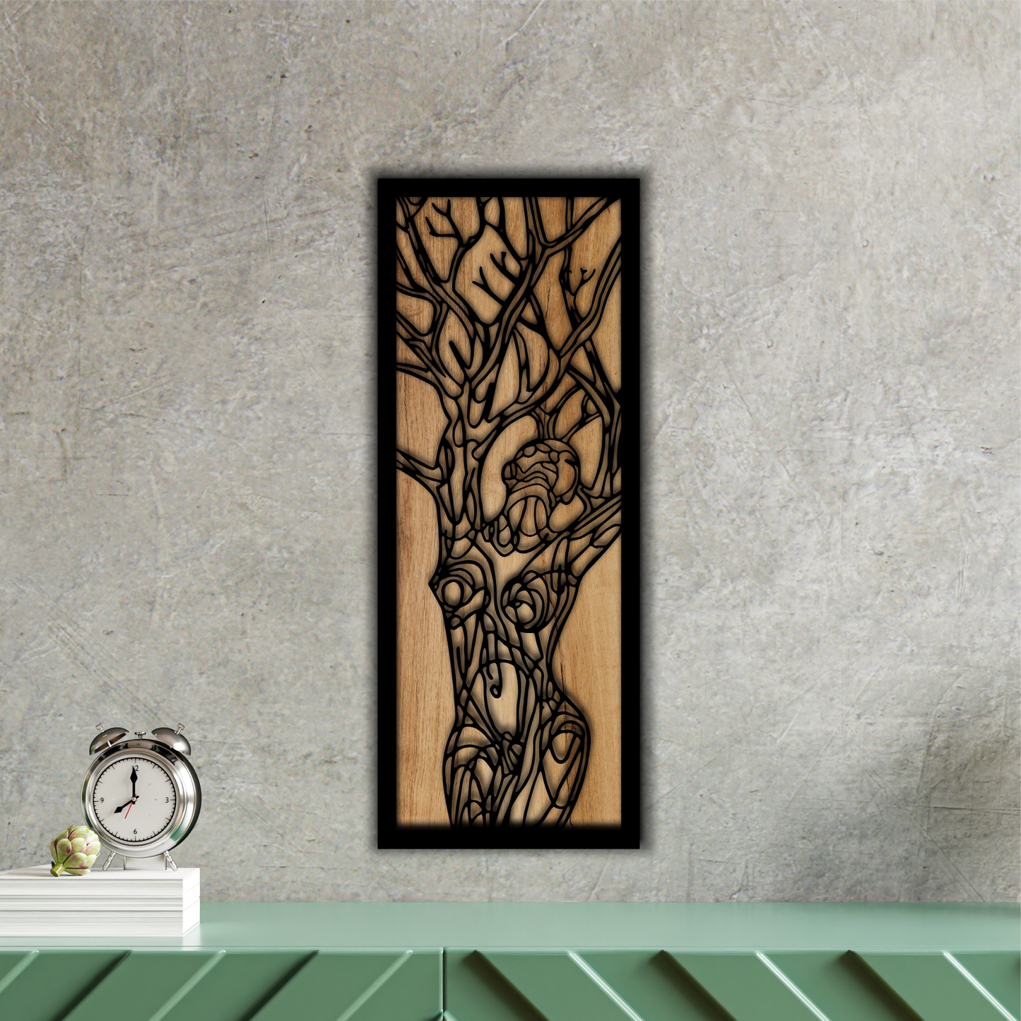 Vrouwelijke figuur wanddecoratie 30 x 70 cm