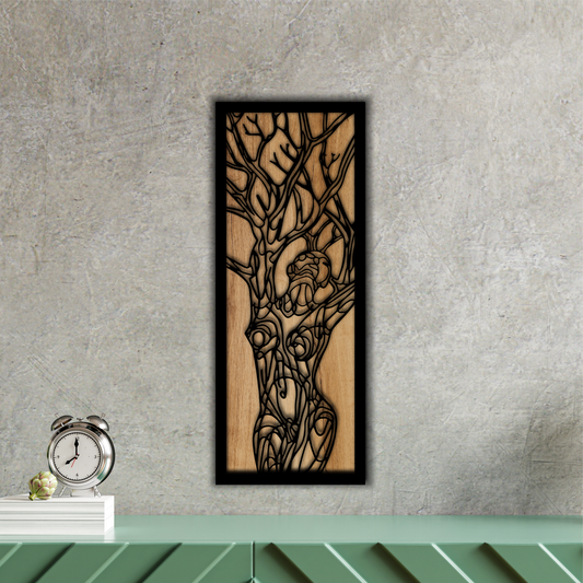 Vrouwelijke figuur wanddecoratie 30 x 70 cm