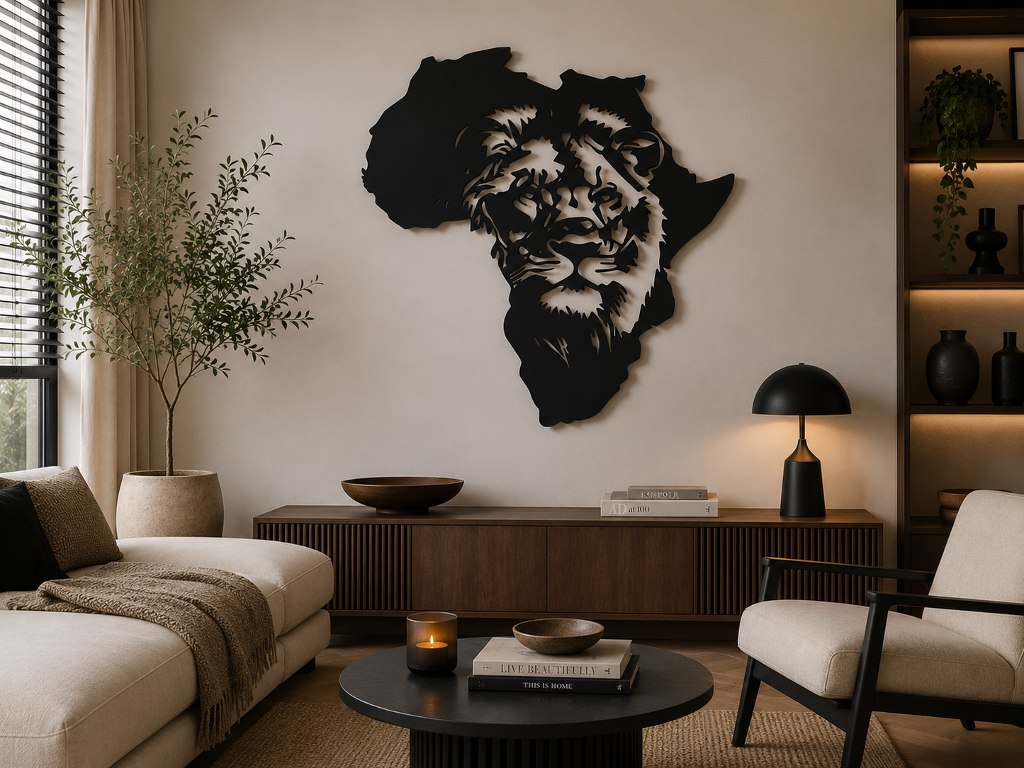 Leeuw in Afrika wanddecoratie