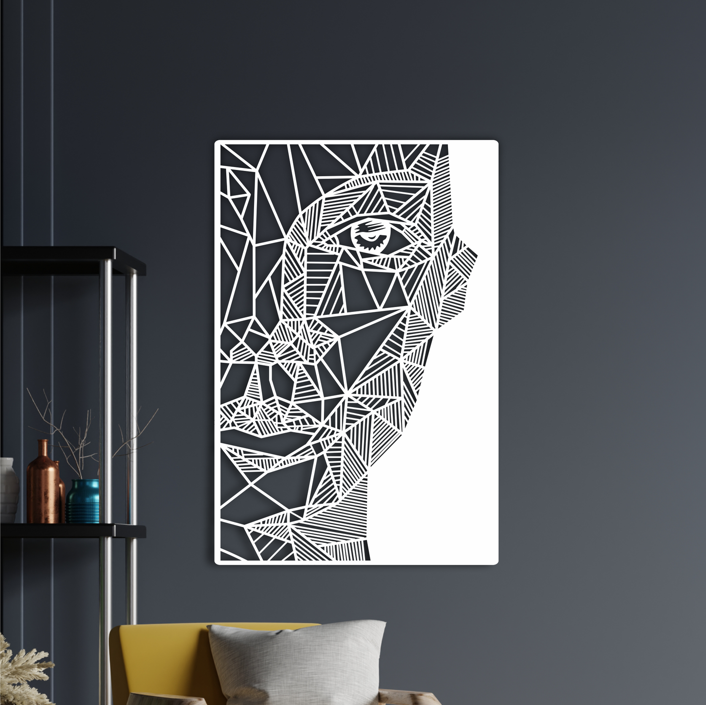 Vrouwelijk gezicht Muur Decor 50 x 70 cm