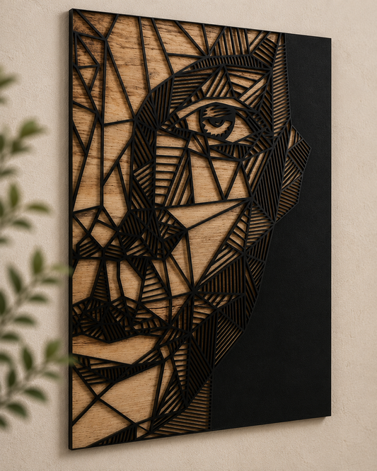 Vrouwelijk gezicht wanddecoratie – 50 × 70 cm