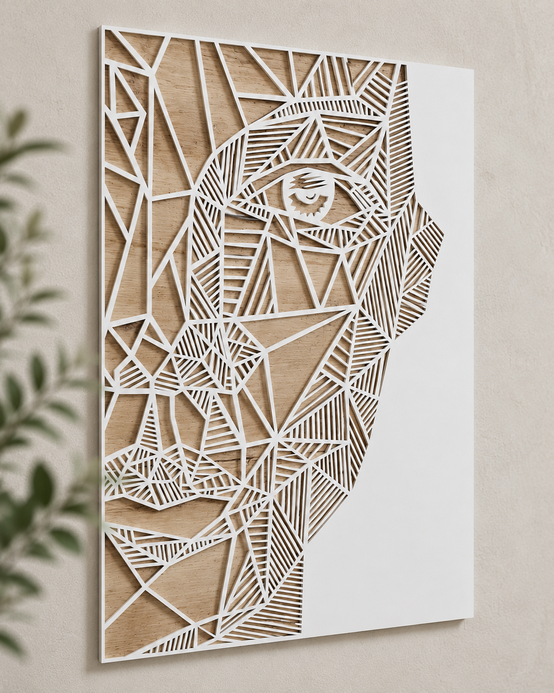 Vrouwelijk gezicht wanddecoratie – 50 × 70 cm